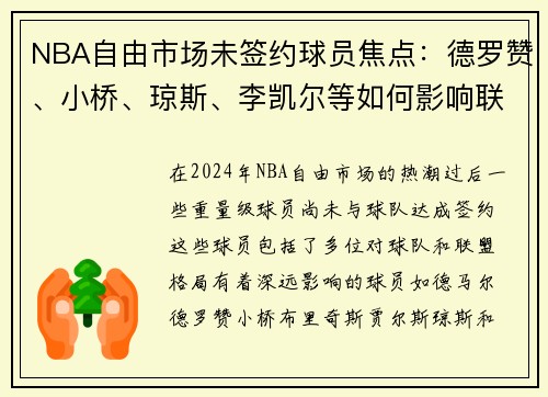 NBA自由市场未签约球员焦点：德罗赞、小桥、琼斯、李凯尔等如何影响联盟格局
