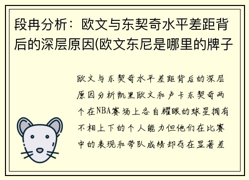 段冉分析：欧文与东契奇水平差距背后的深层原因(欧文东尼是哪里的牌子)